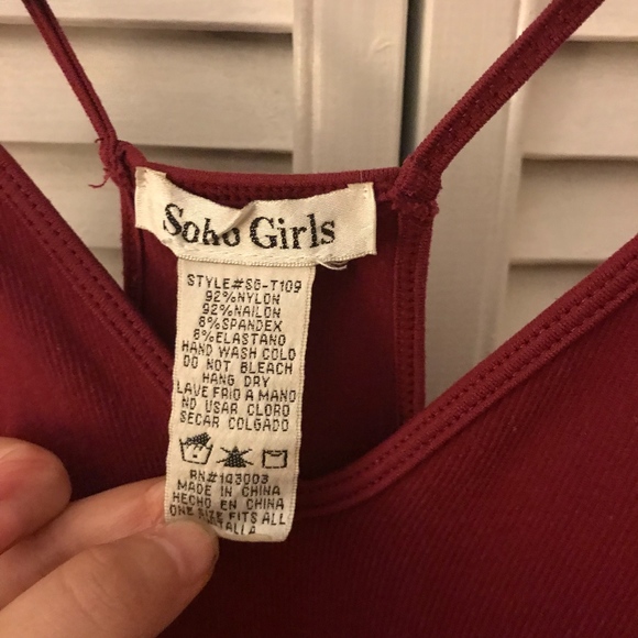 Maroon Ribbed Bodysuit - Picture 4 of 5